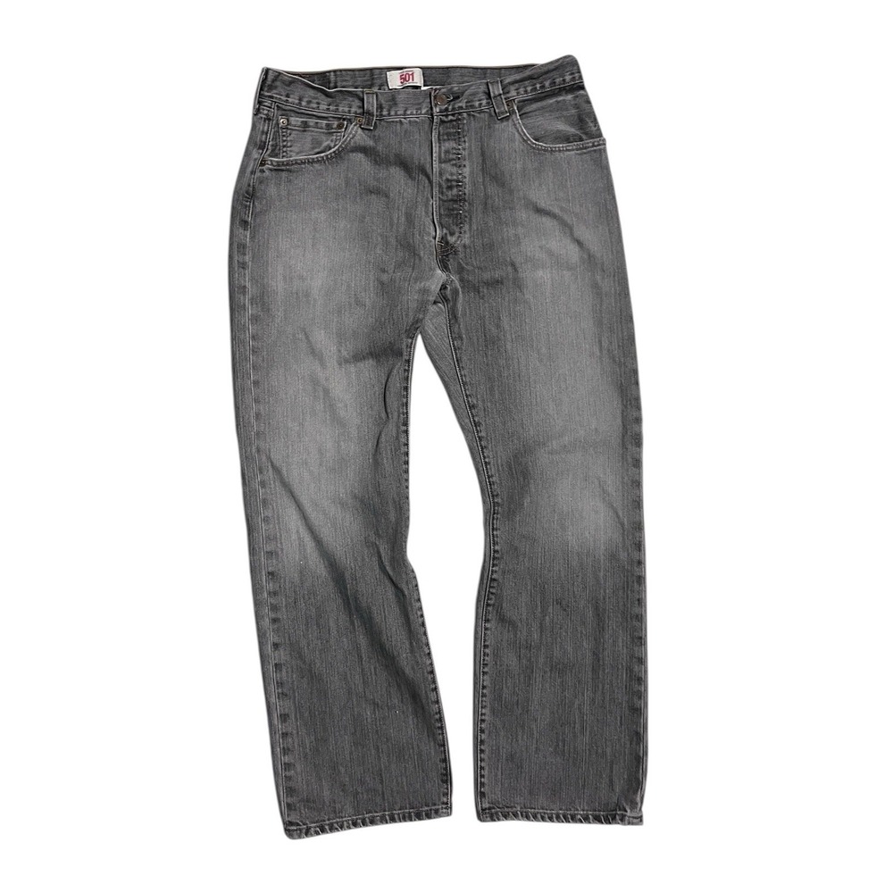 Levis 501 Jeans 36x30 Gray Denim Relaxed Straight Leg Button Fly Y2K‎ WPL-423